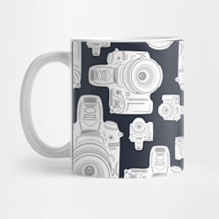 Camera Grey Pattern Mug